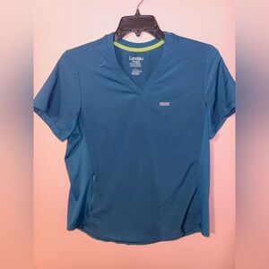 Women’s Landau Caribbean Blue Scrub Top